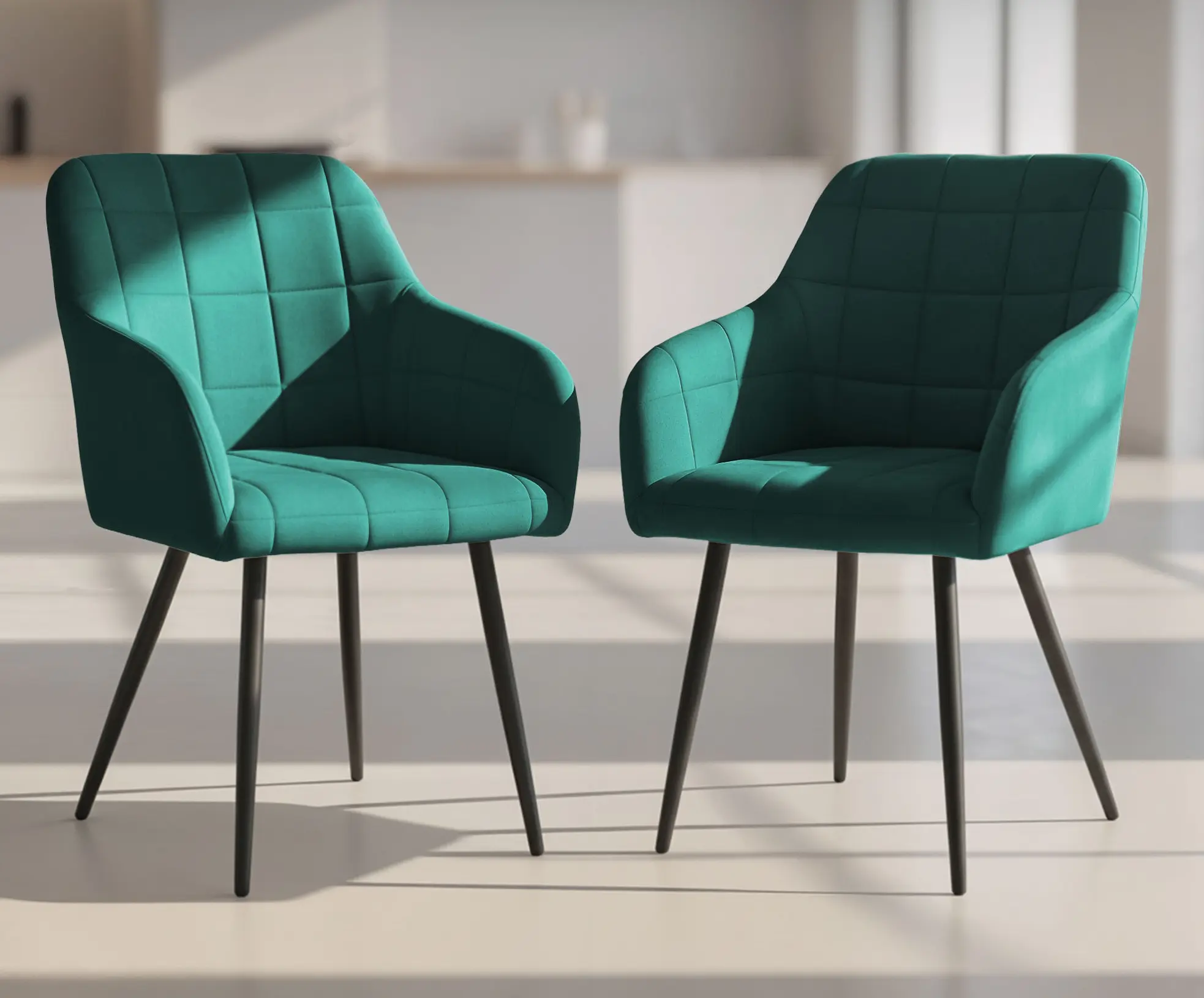 Набор стульев Akord Luxano 2pcs (Bottle Green/Black) - 2