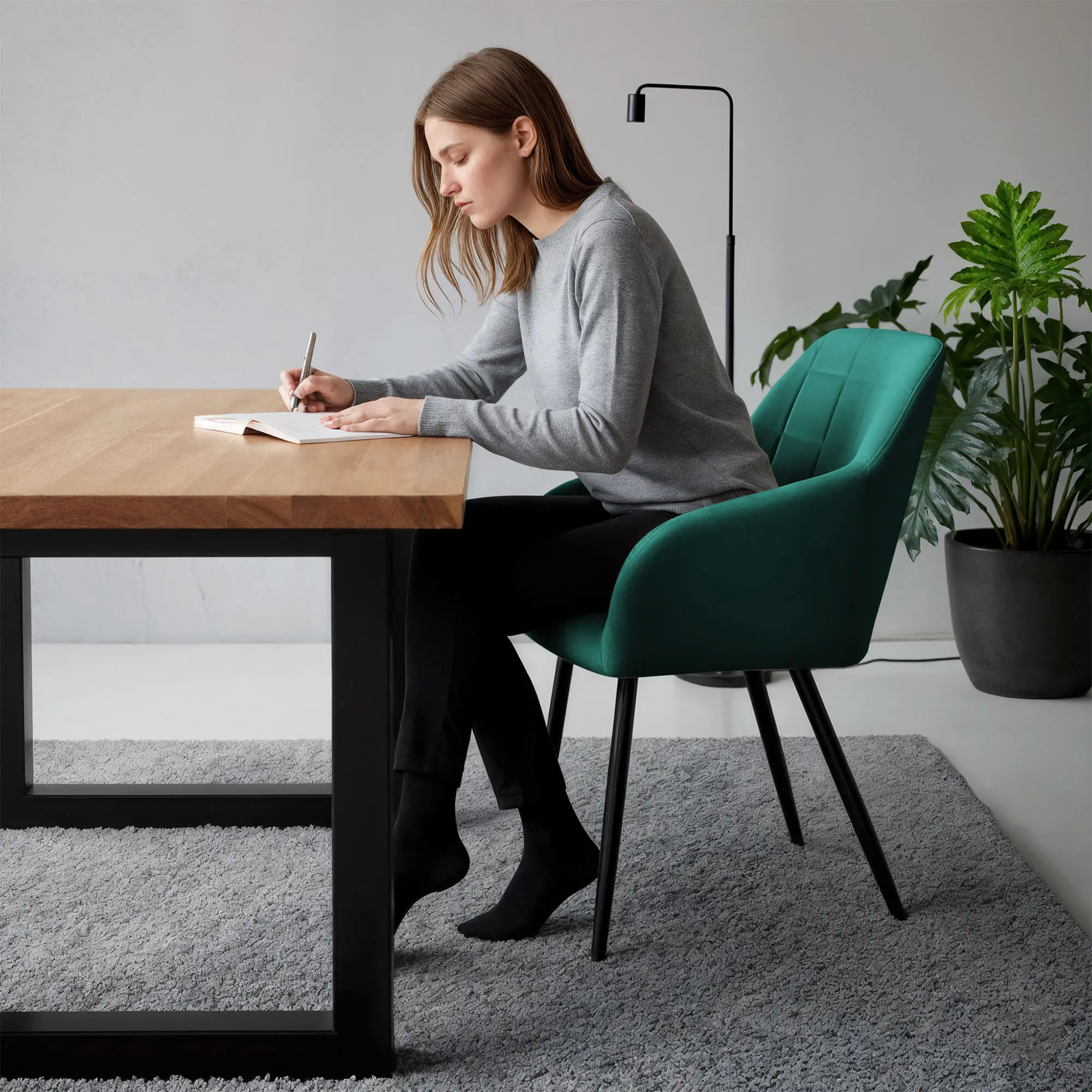 Набор стульев Akord Luxano 2pcs (Bottle Green/Black) - 9