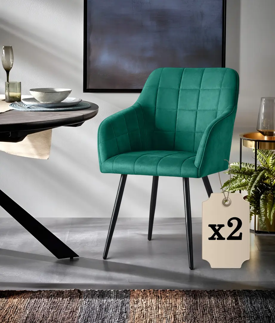 Набор стульев Akord Luxano 2pcs (Bottle Green/Black)