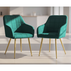 Набор стульев Akord Luxano 2pcs (Bottle Green/Gold) Thumb
