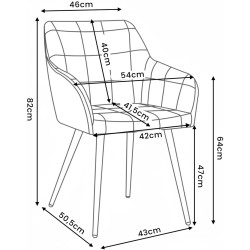 Set scaune Akord Luxano 2pcs (Copper/Black) Thumb