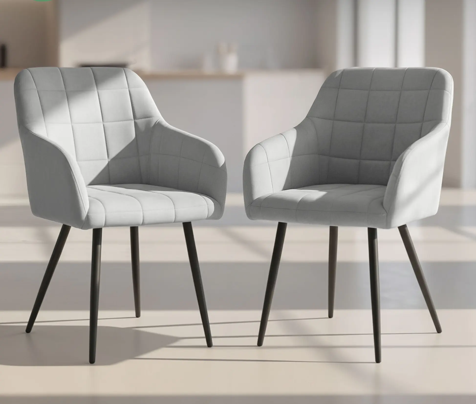 Набор стульев Akord Luxano 2pcs (Grey/Black) - 2