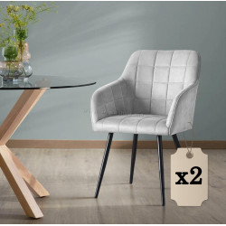 Набор стульев Akord Luxano 2pcs (Grey/Black)