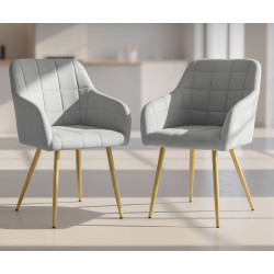 Набор стульев Akord Luxano 2pcs (Grey/Gold) Thumb