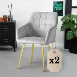 Набор стульев Akord Luxano 2pcs (Grey/Gold)