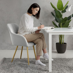 Набор стульев Akord Luxano 2pcs (Grey/Gold) Thumb