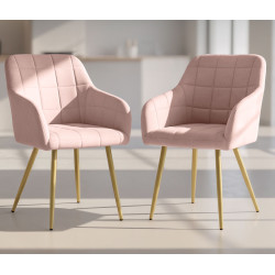 Набор стульев Akord Luxano 2pcs (Powder Pink/Gold) Thumb