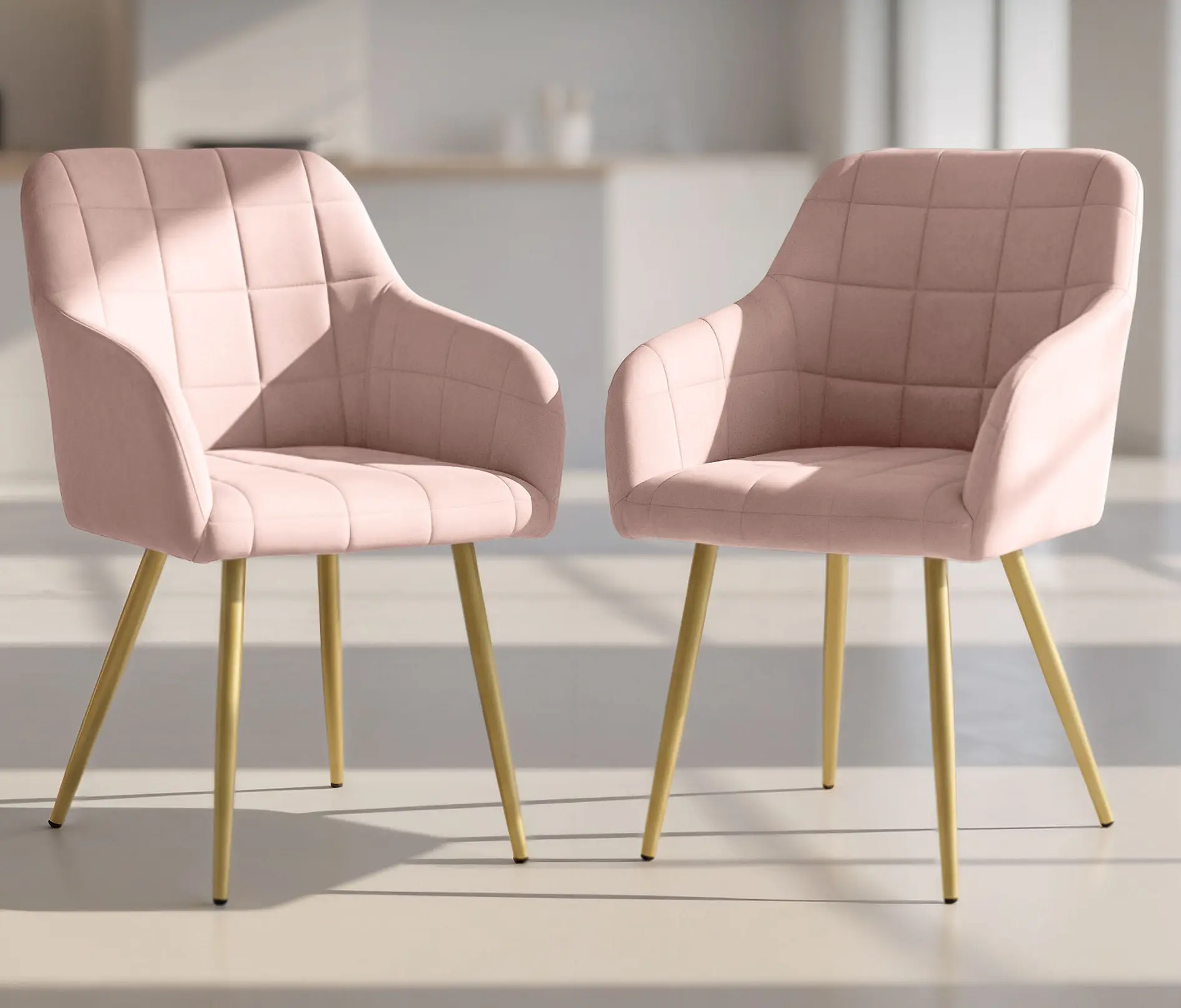 Набор стульев Akord Luxano 2pcs (Powder Pink/Gold) - 2