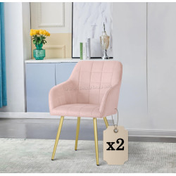 Набор стульев Akord Luxano 2pcs (Powder Pink/Gold)