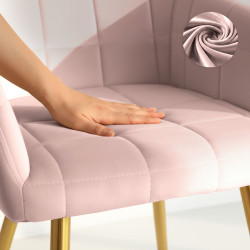 Набор стульев Akord Luxano 2pcs (Powder Pink/Gold) Thumb