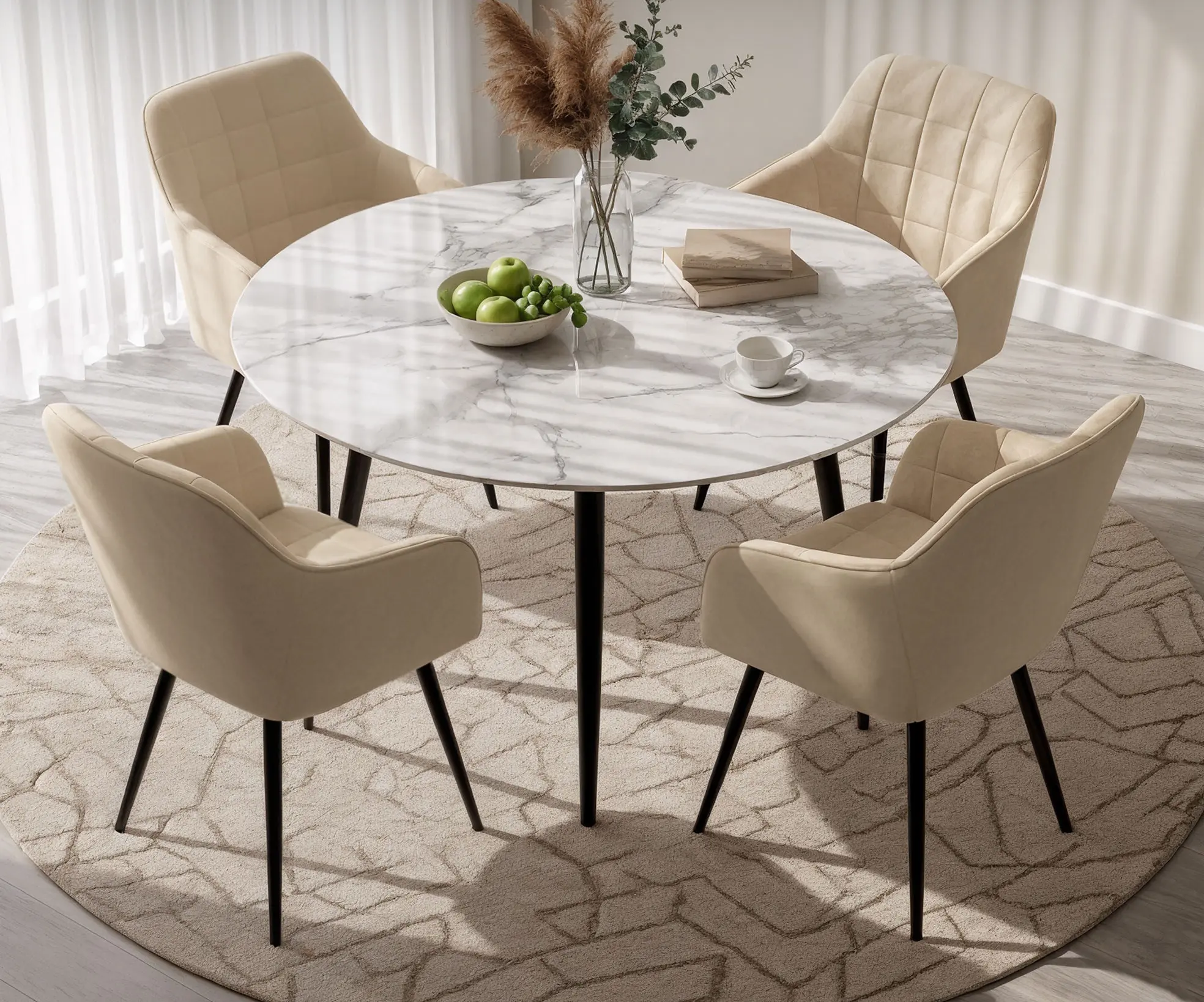 Набор стульев Akord Luxano 4pcs (Beige/Black) - 2