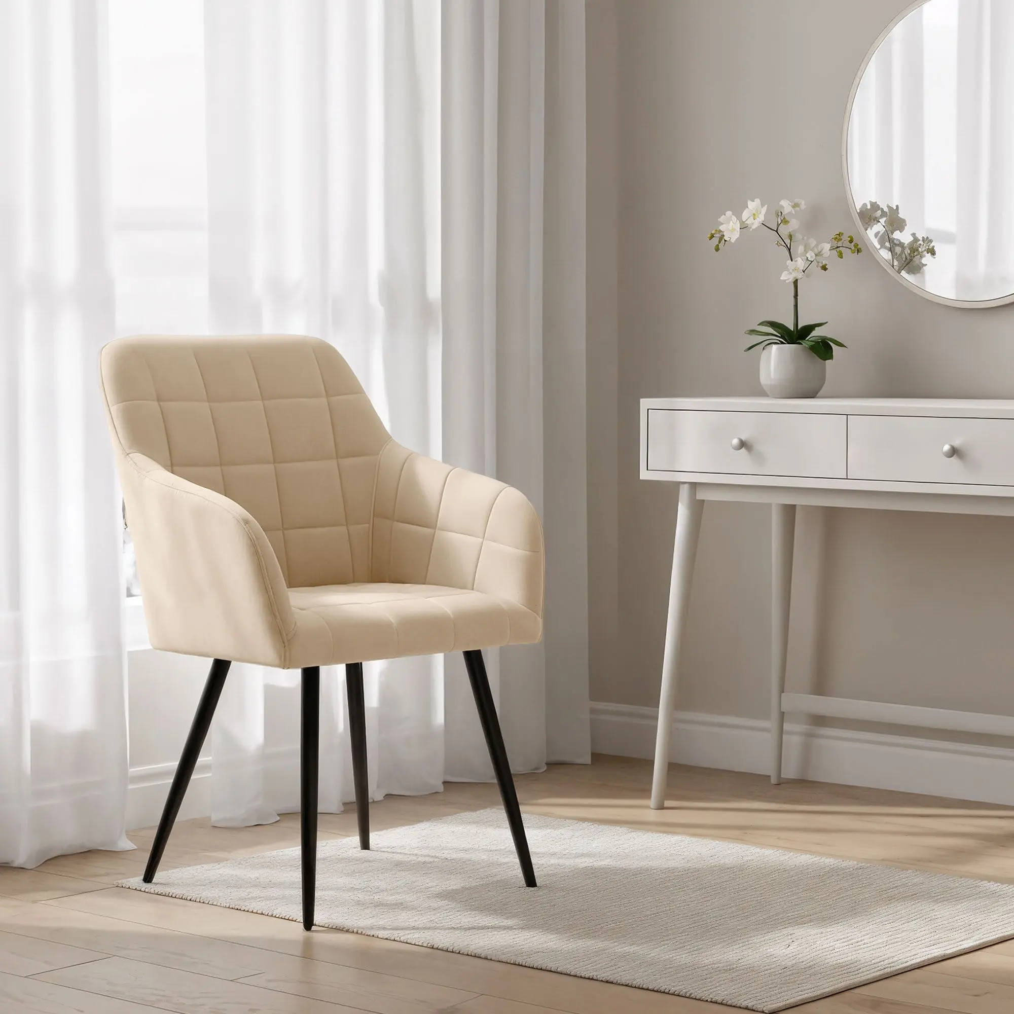 Набор стульев Akord Luxano 4pcs (Beige/Black) - 9