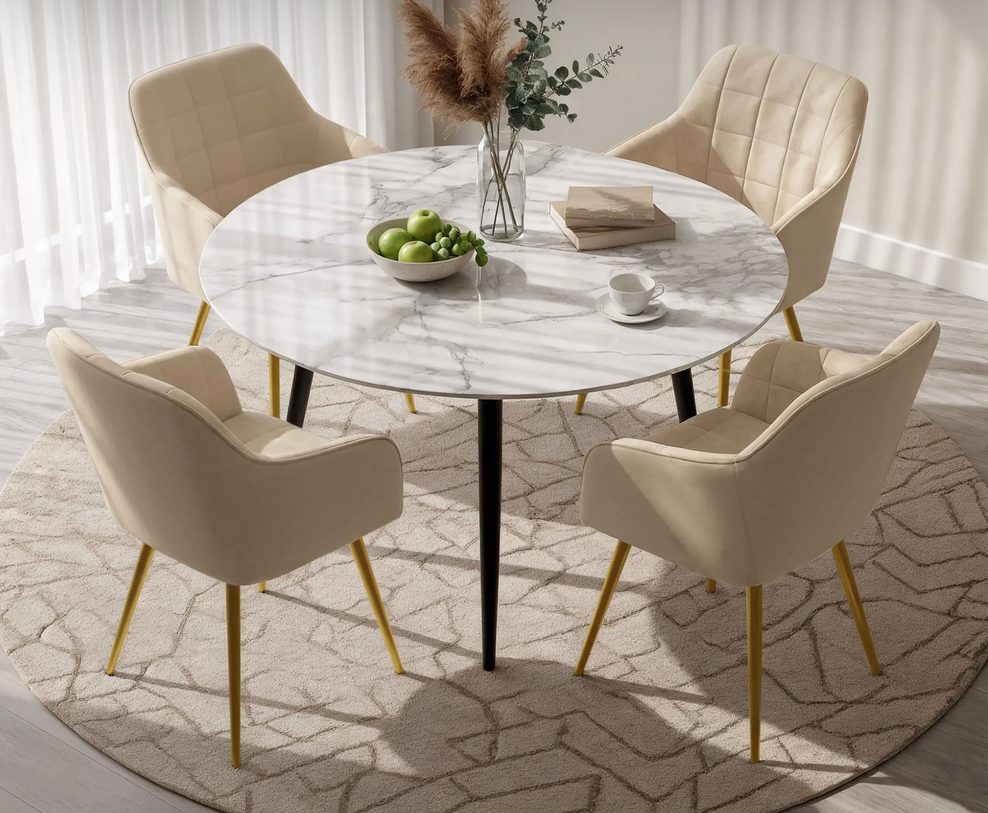 Набор стульев Akord Luxano 4pcs (Beige/Gold)