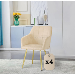 Набор стульев Akord Luxano 4pcs (Beige/Gold)