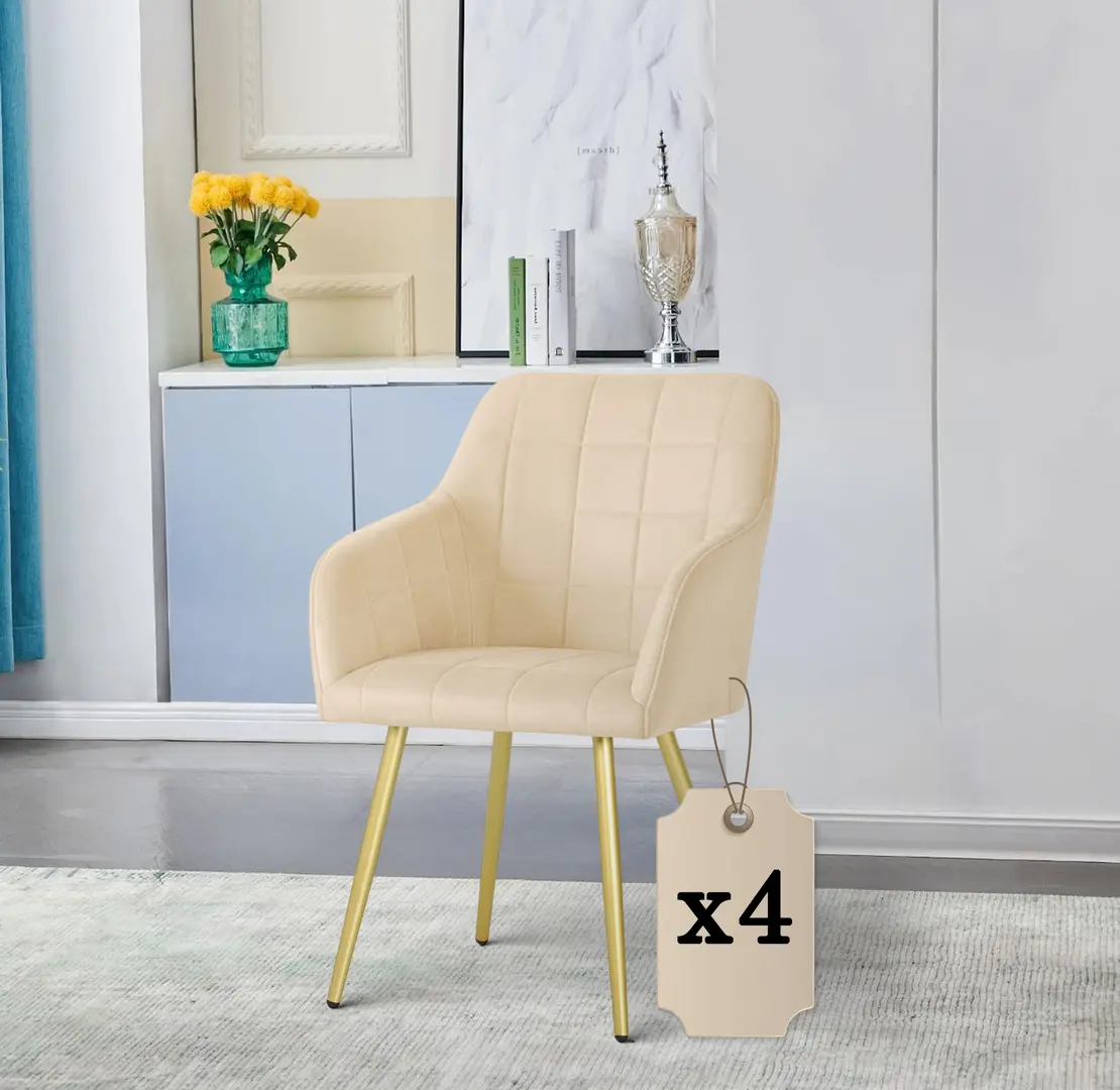 Набор стульев Akord Luxano 4pcs (Beige/Gold)
