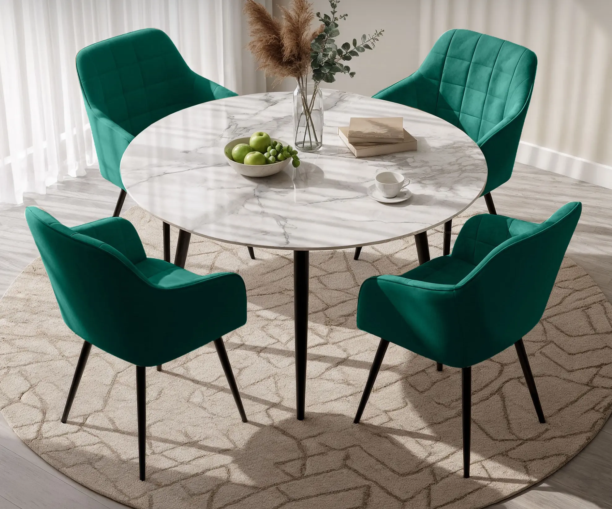 Набор стульев Akord Luxano 4pcs (Bottle Green/Black) - 2