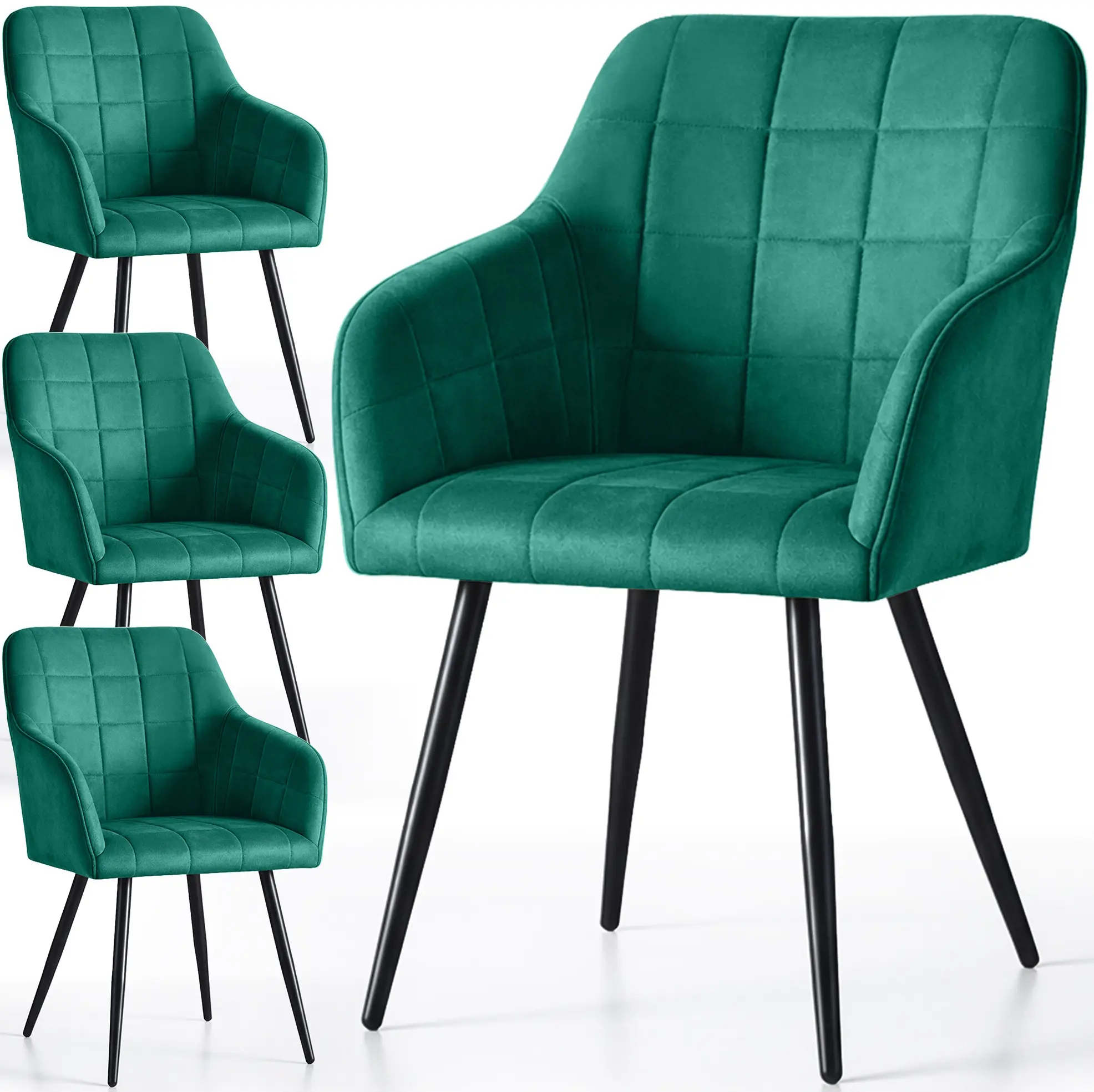 Набор стульев Akord Luxano 4pcs (Bottle Green/Black) - 3