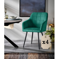 Набор стульев Akord Luxano 4pcs (Bottle Green/Black)