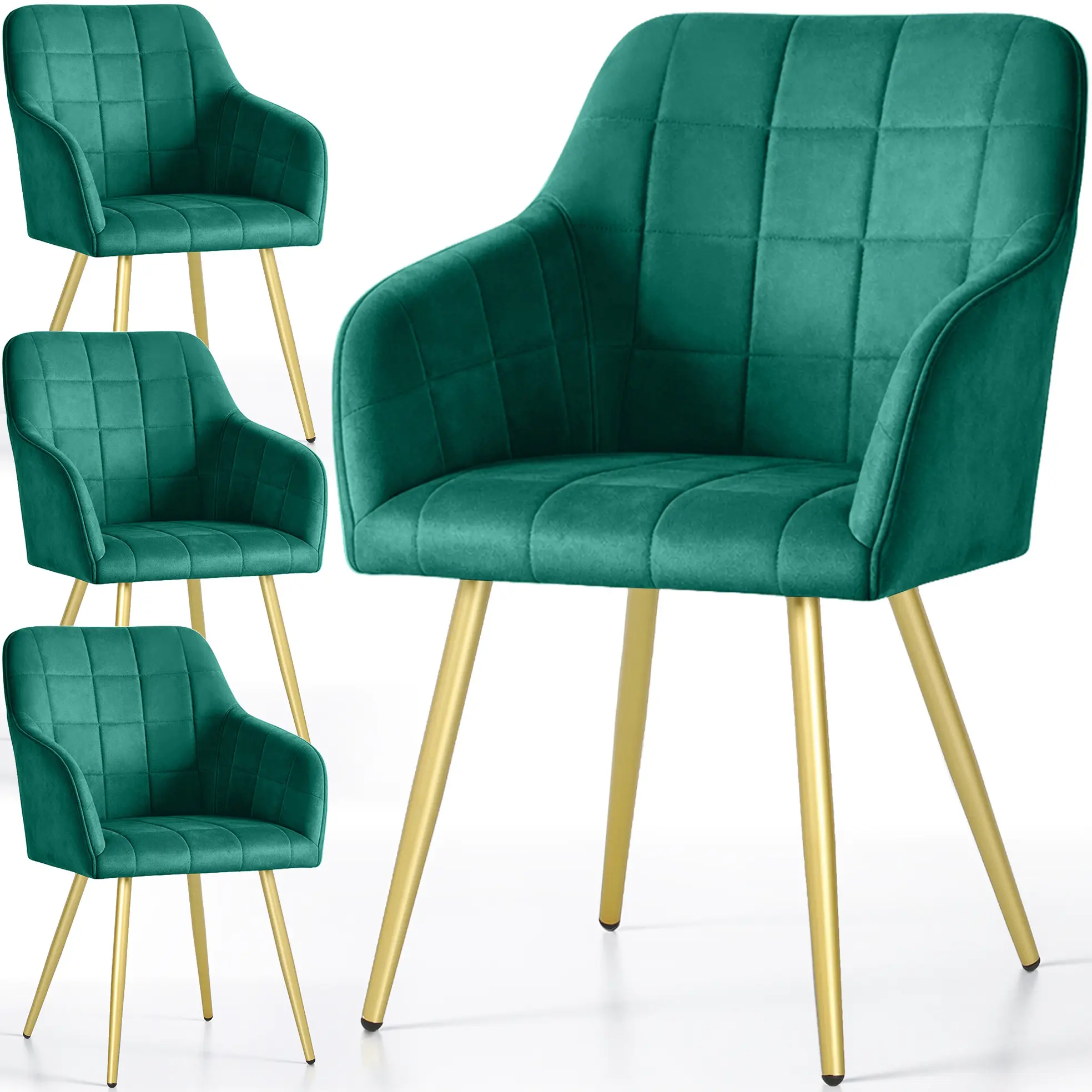 Набор стульев Akord Luxano 4pcs (Bottle Green/Gold) - 3