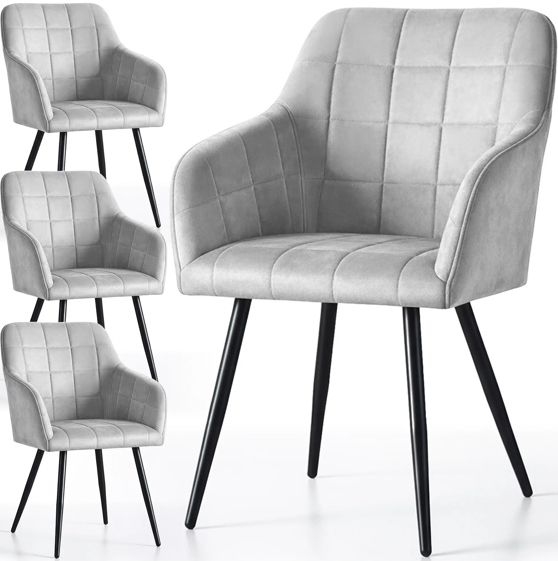 Набор стульев Akord Luxano 4pcs (Grey/Black)