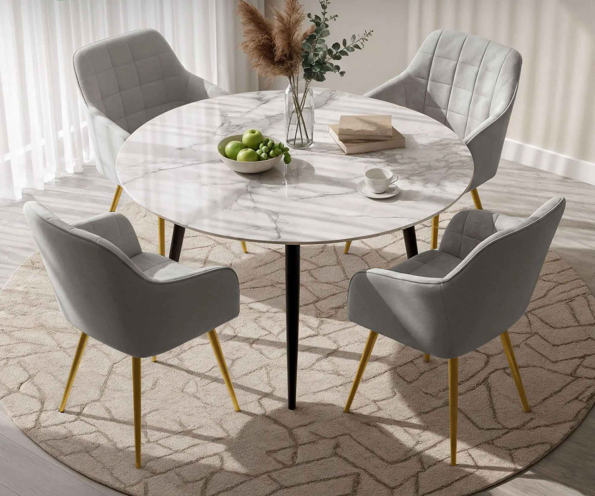 Набор стульев Akord Luxano 4pcs (Grey/Gold)