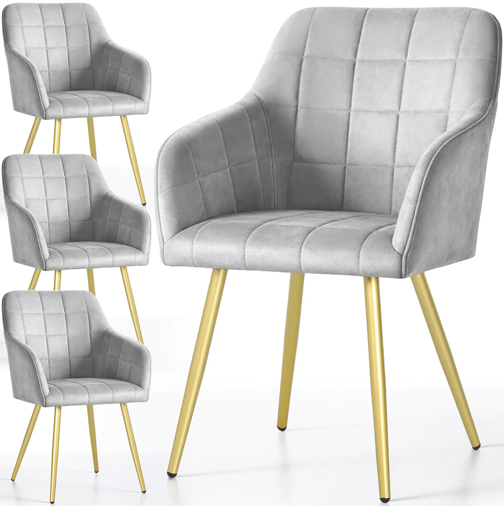 Набор стульев Akord Luxano 4pcs (Grey/Gold)