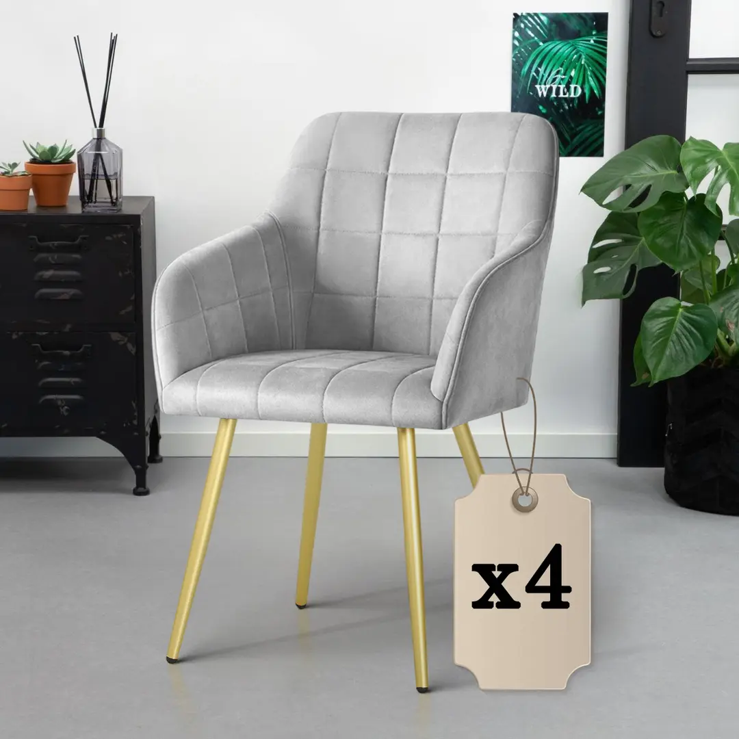Набор стульев Akord Luxano 4pcs (Grey/Gold)