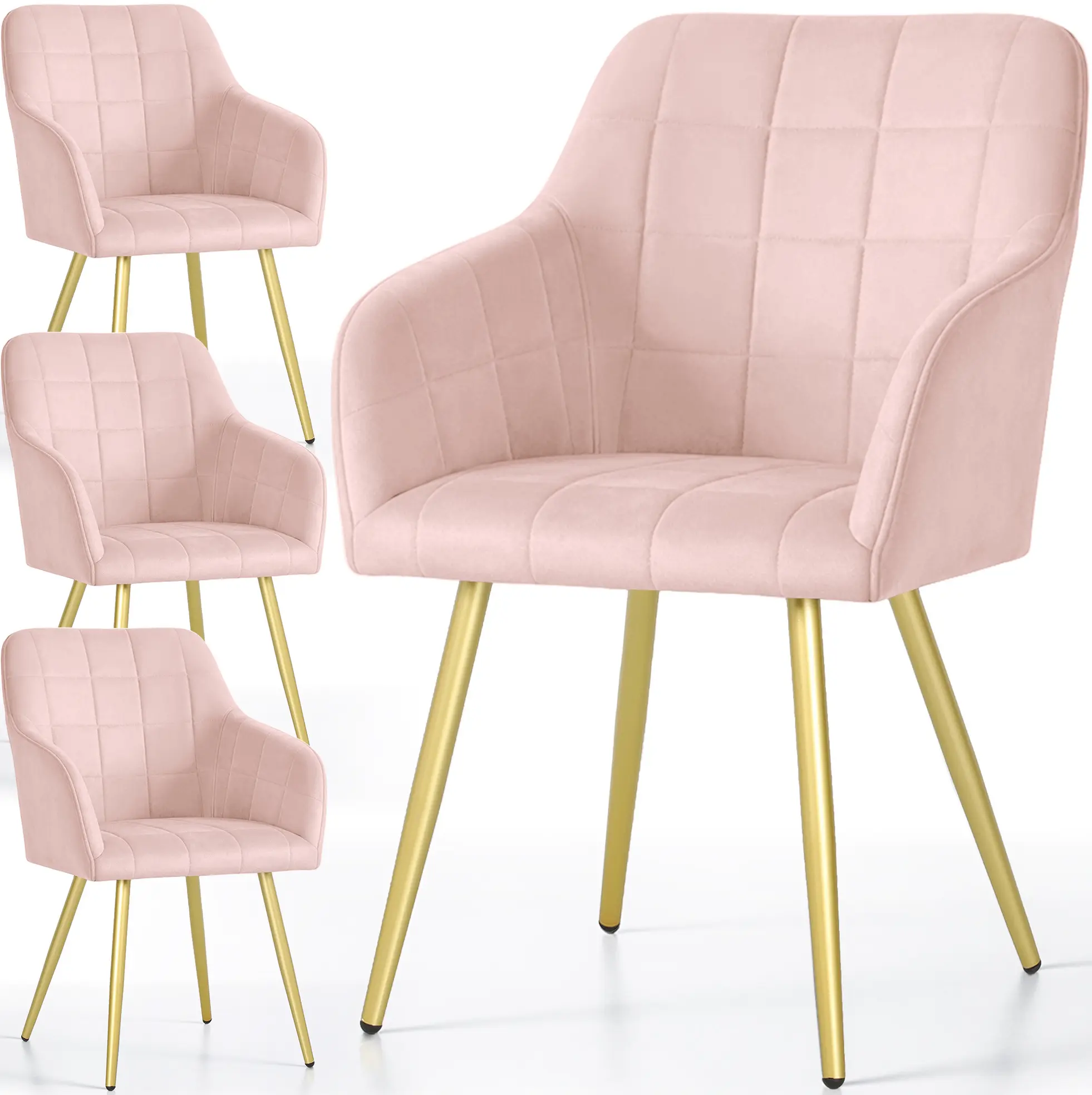 Набор стульев Akord Luxano 4pcs (Powder Pink/Gold) - 3