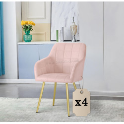 Набор стульев Akord Luxano 4pcs (Powder Pink/Gold)