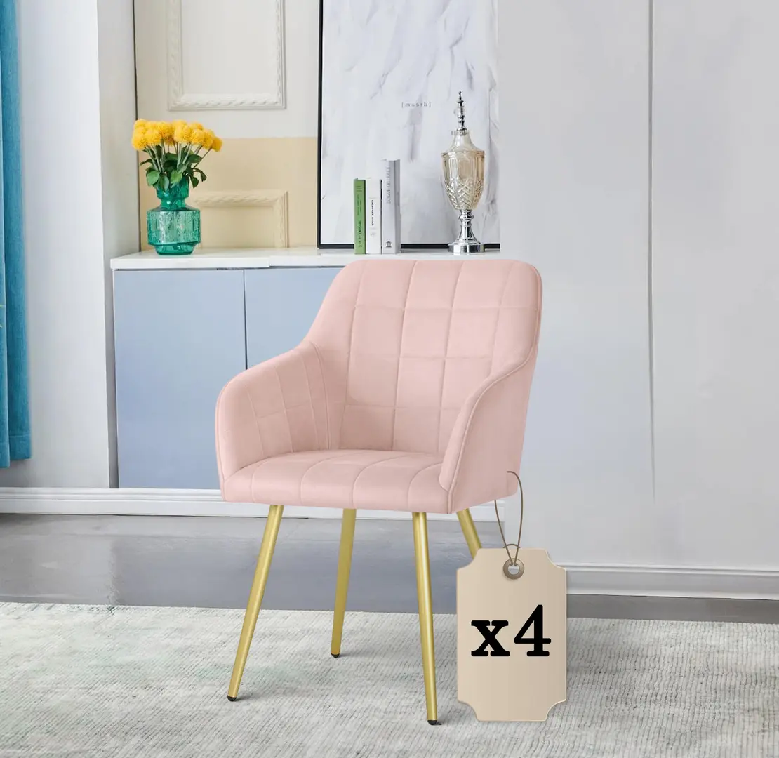 Набор стульев Akord Luxano 4pcs (Powder Pink/Gold)