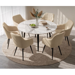 Набор стульев Akord Luxano 6pcs (Beige/Black) Thumb