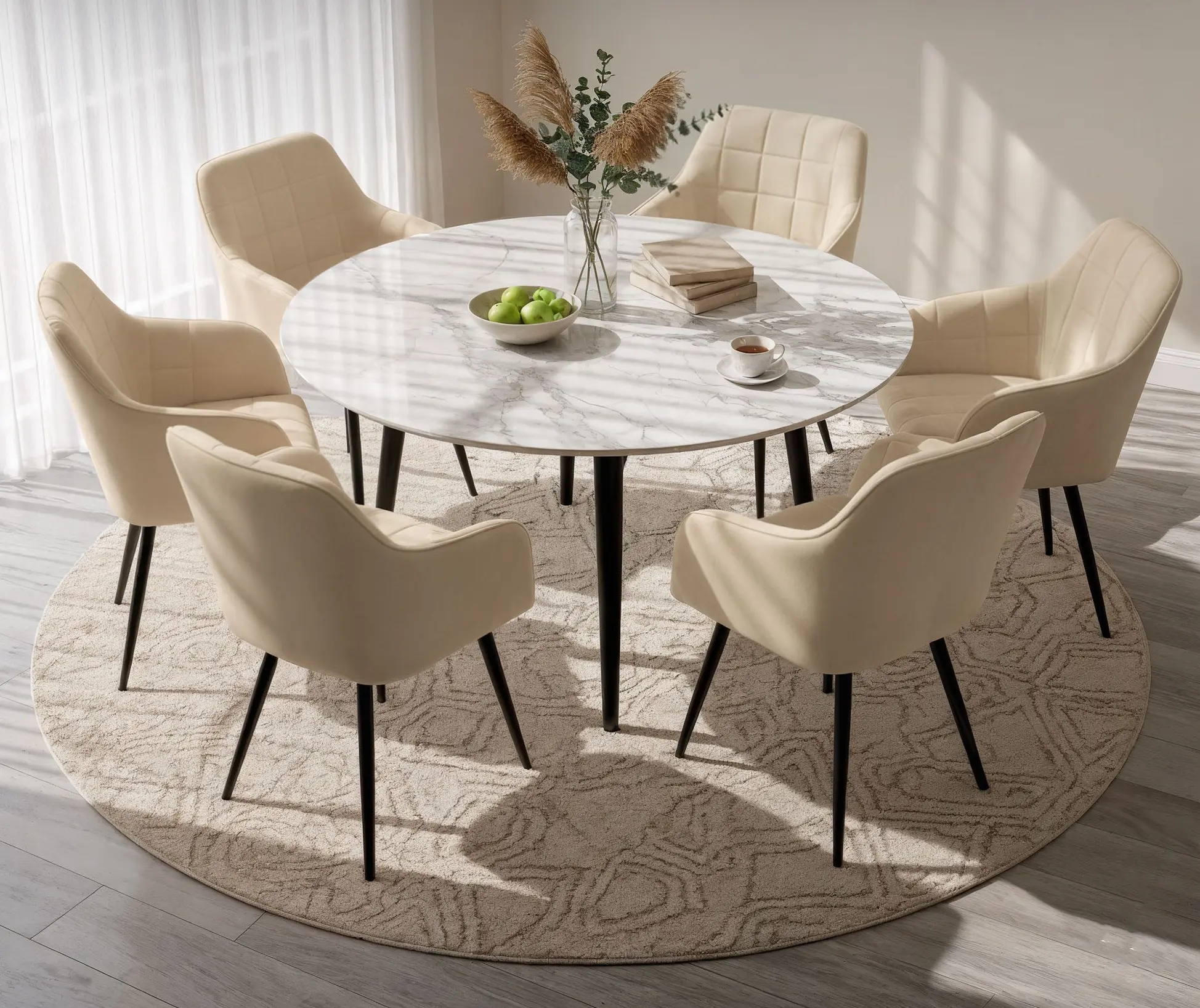 Набор стульев Akord Luxano 6pcs (Beige/Black)