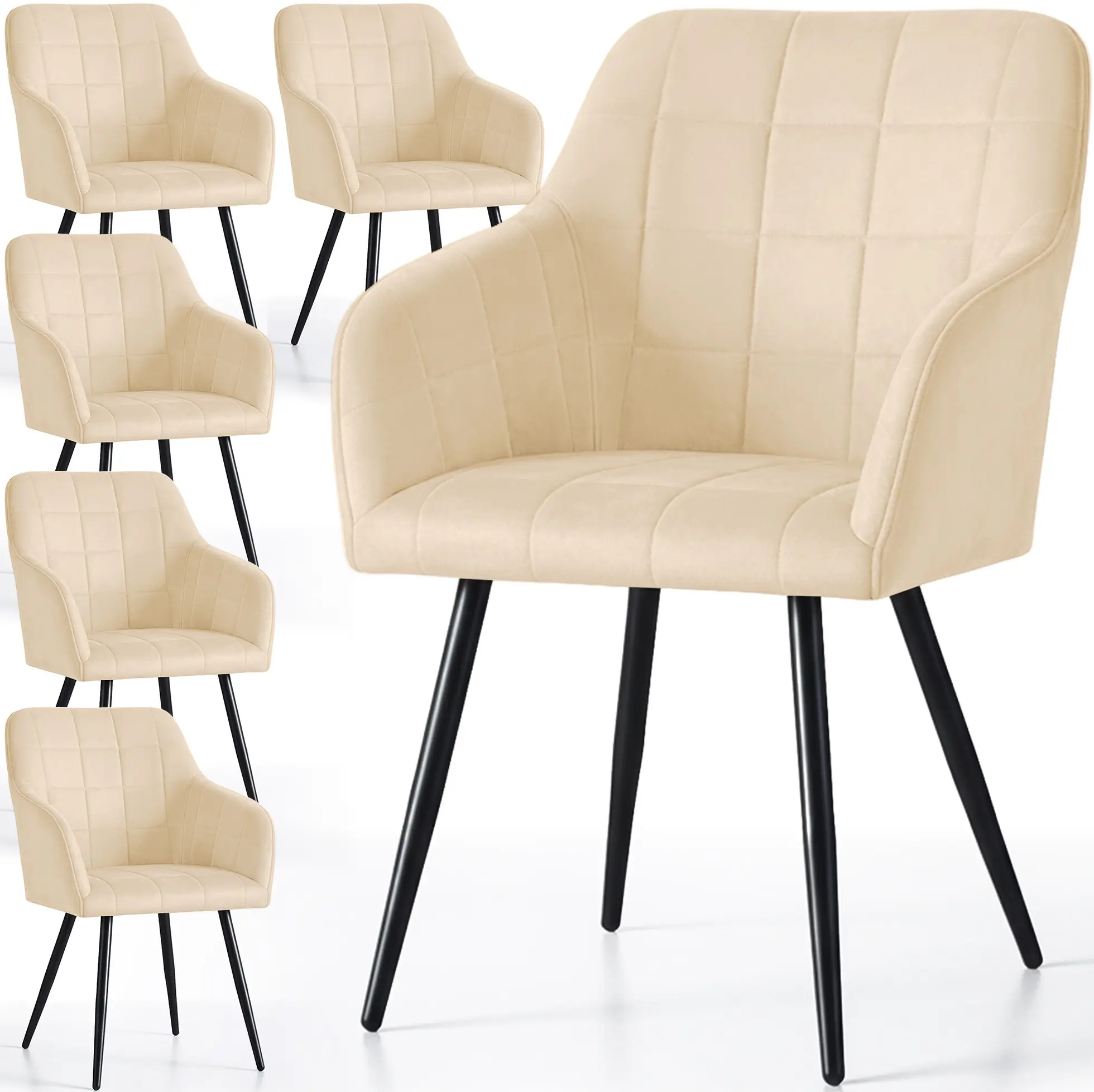 Набор стульев Akord Luxano 6pcs (Beige/Black)