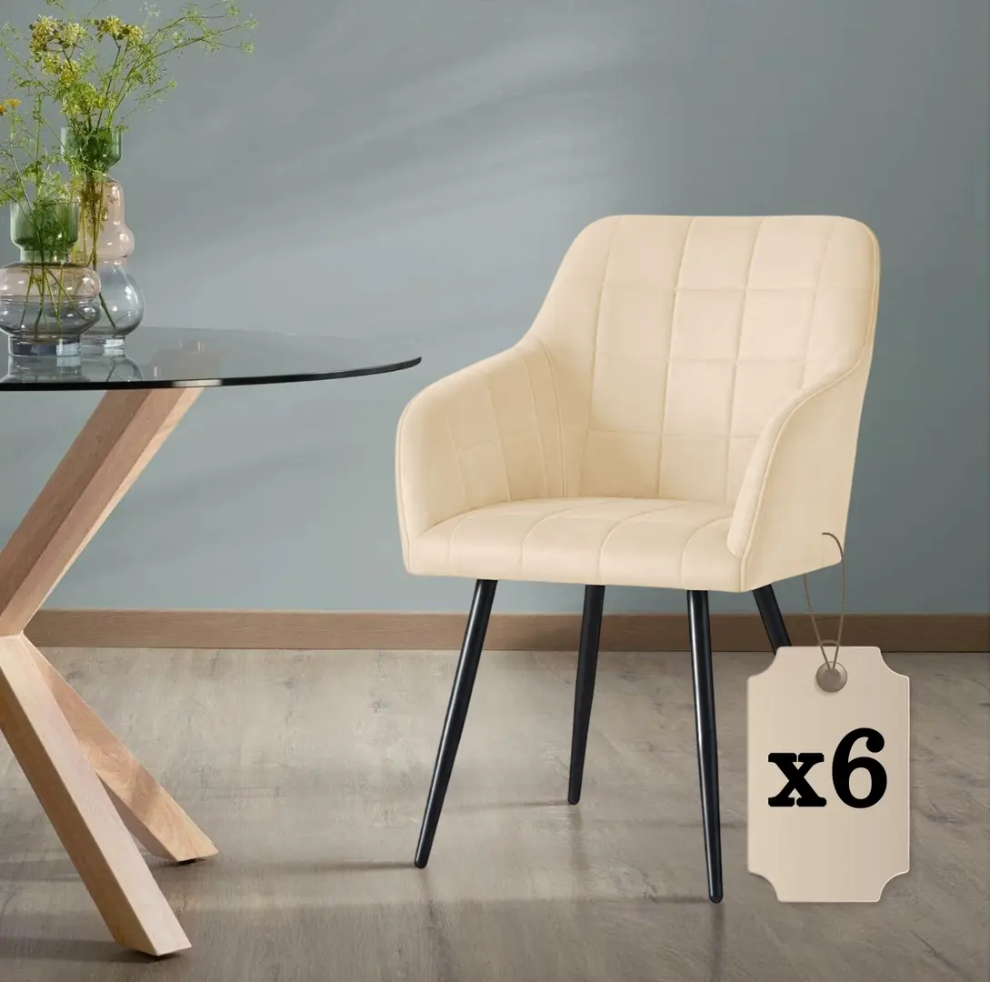 Набор стульев Akord Luxano 6pcs (Beige/Black)