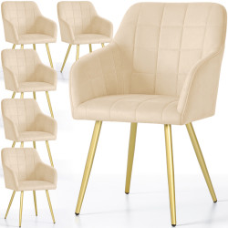 Набор стульев Akord Luxano 6pcs (Beige/Gold) Thumb