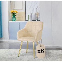Набор стульев Akord Luxano 6pcs (Beige/Gold)