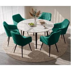 Набор стульев Akord Luxano 6pcs (Bottle Green/Black) Thumb