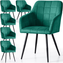 Набор стульев Akord Luxano 6pcs (Bottle Green/Black) Thumb