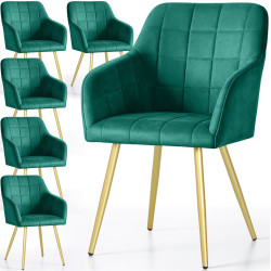 Набор стульев Akord Luxano 6pcs (Bottle Green/Gold) Thumb