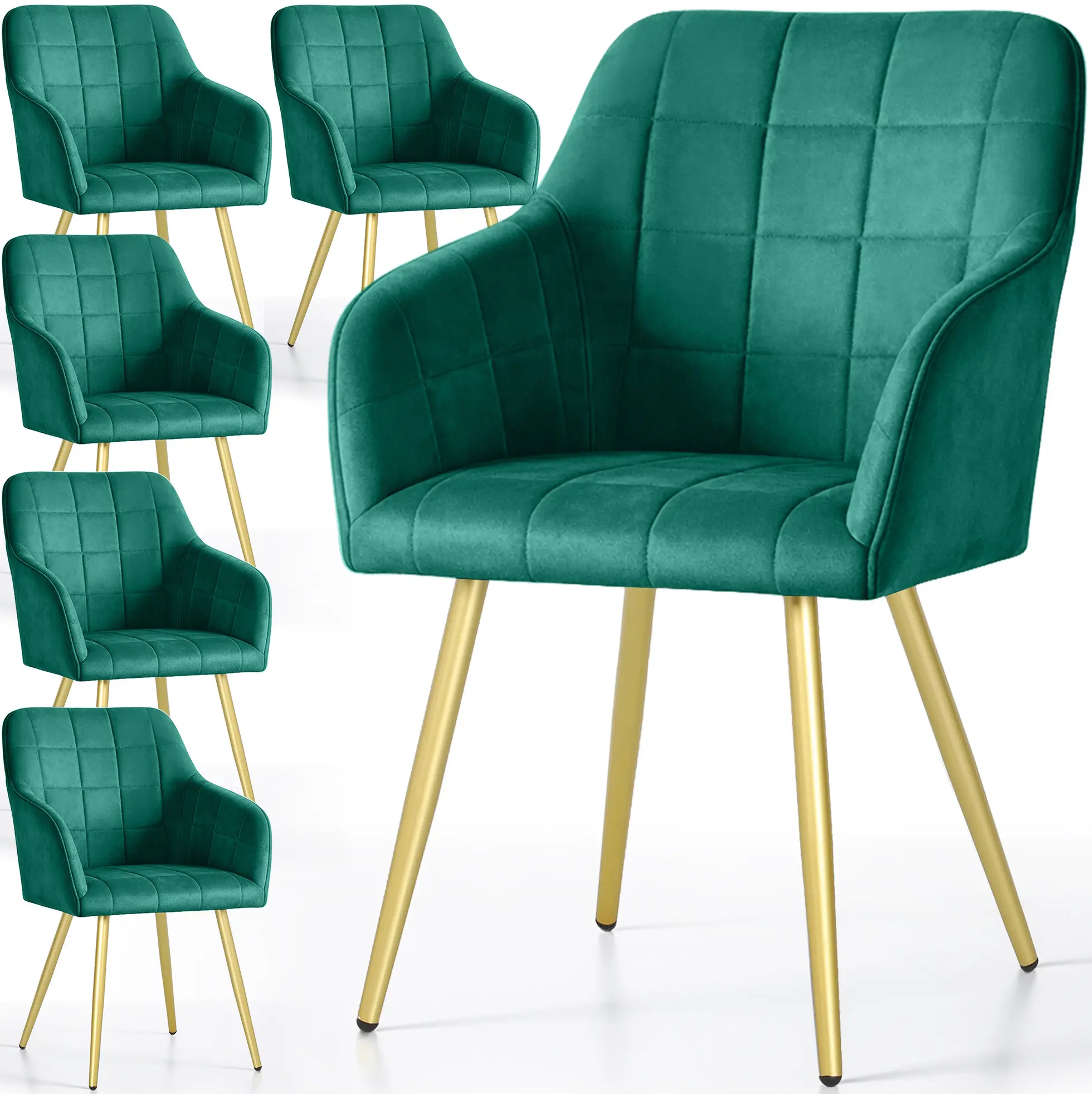 Набор стульев Akord Luxano 6pcs (Bottle Green/Gold)