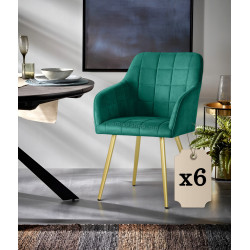 Набор стульев Akord Luxano 6pcs (Bottle Green/Gold)