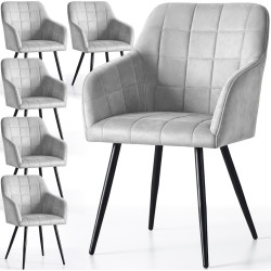 Набор стульев Akord Luxano 6pcs (Grey/Black) Thumb