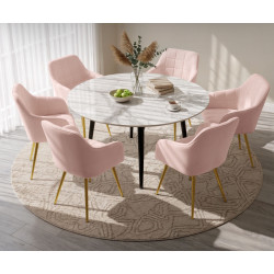 Набор стульев Akord Luxano 6pcs (Powder Pink/Gold) Thumb