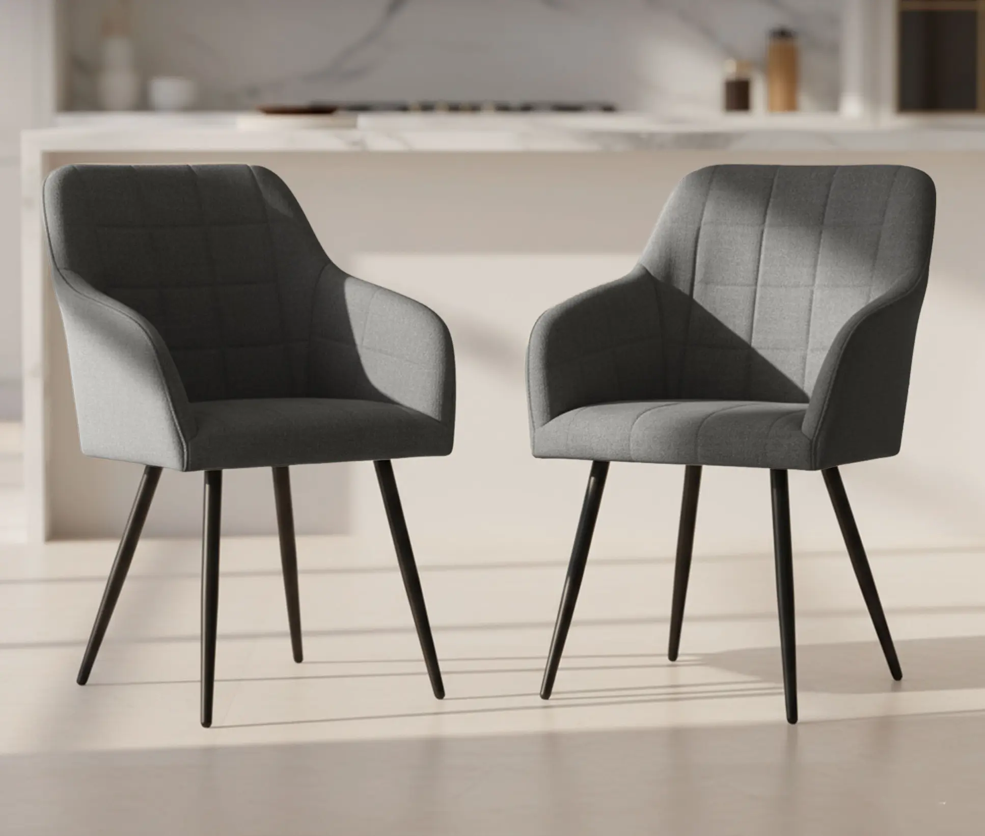 Set scaune Akord Luxano Lumos 2pcs (Dark Graphite/Black)