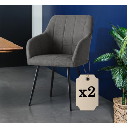 Set scaune Akord Luxano Lumos 2pcs (Dark Graphite/Black)