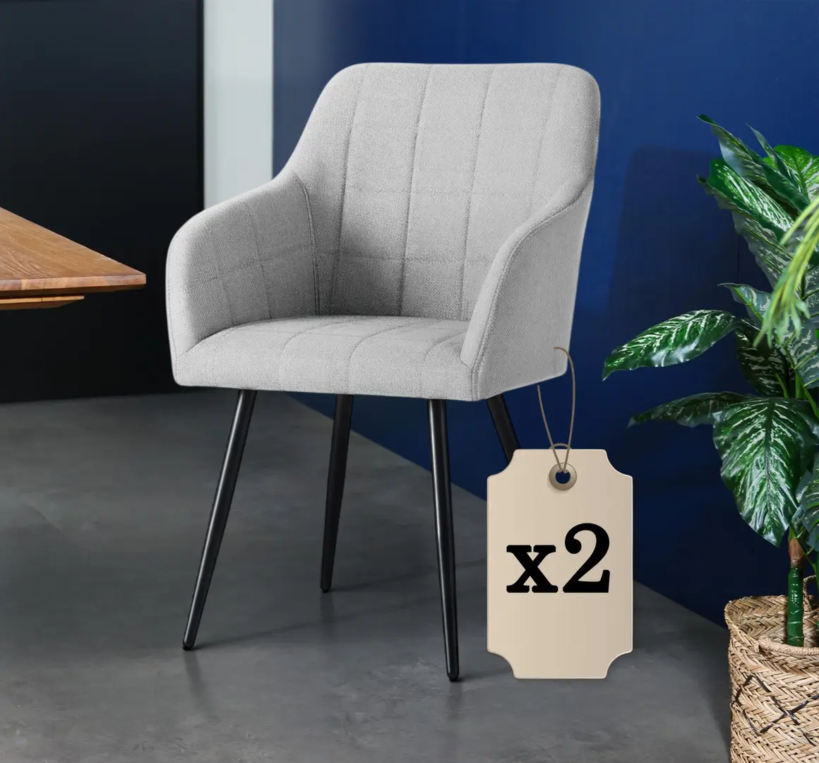 Set scaune Akord Luxano Lumos 2pcs (Light Grey/Black)
