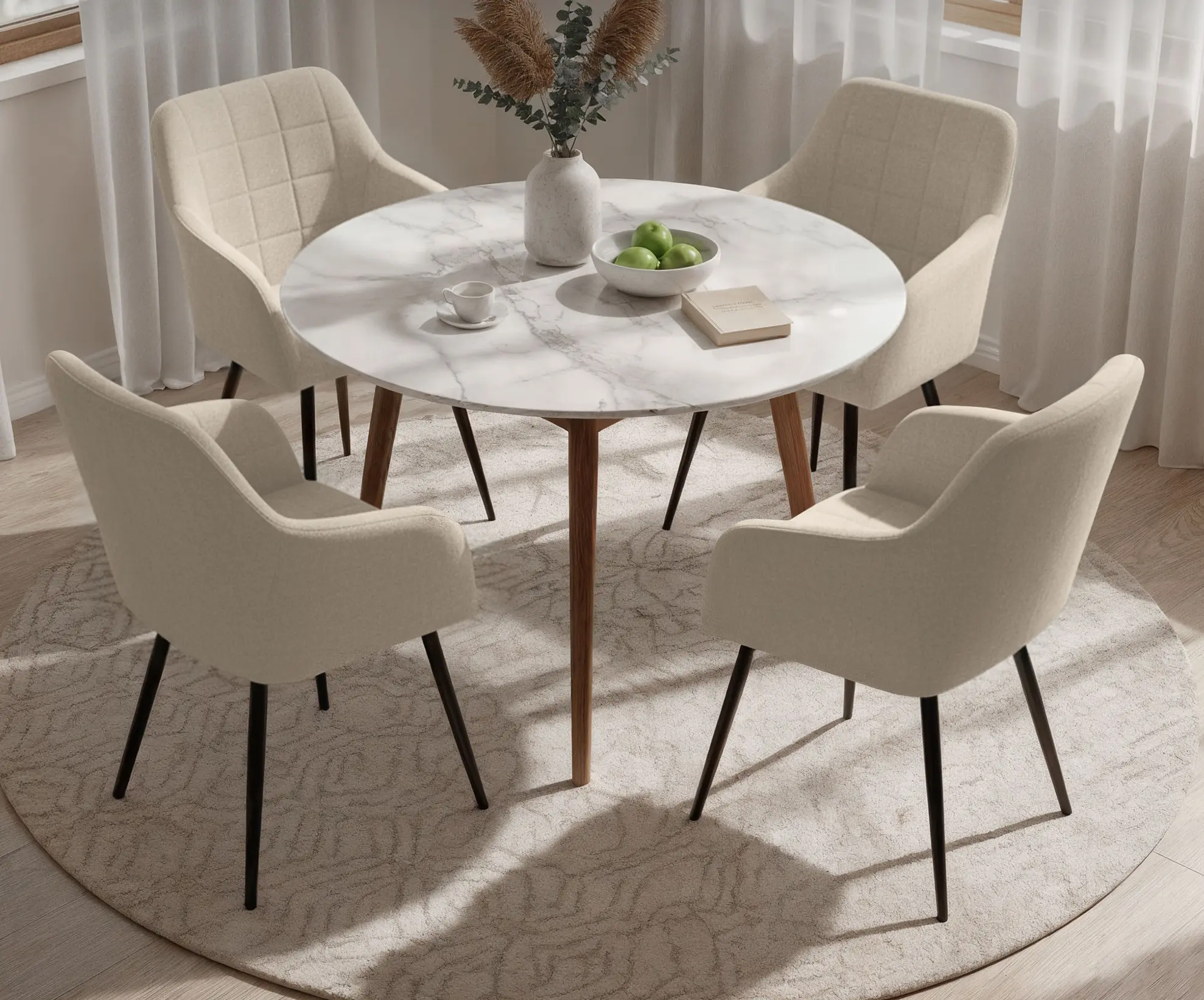 Set scaune Akord Luxano Lumos 4pcs (Beige/Black) - 2