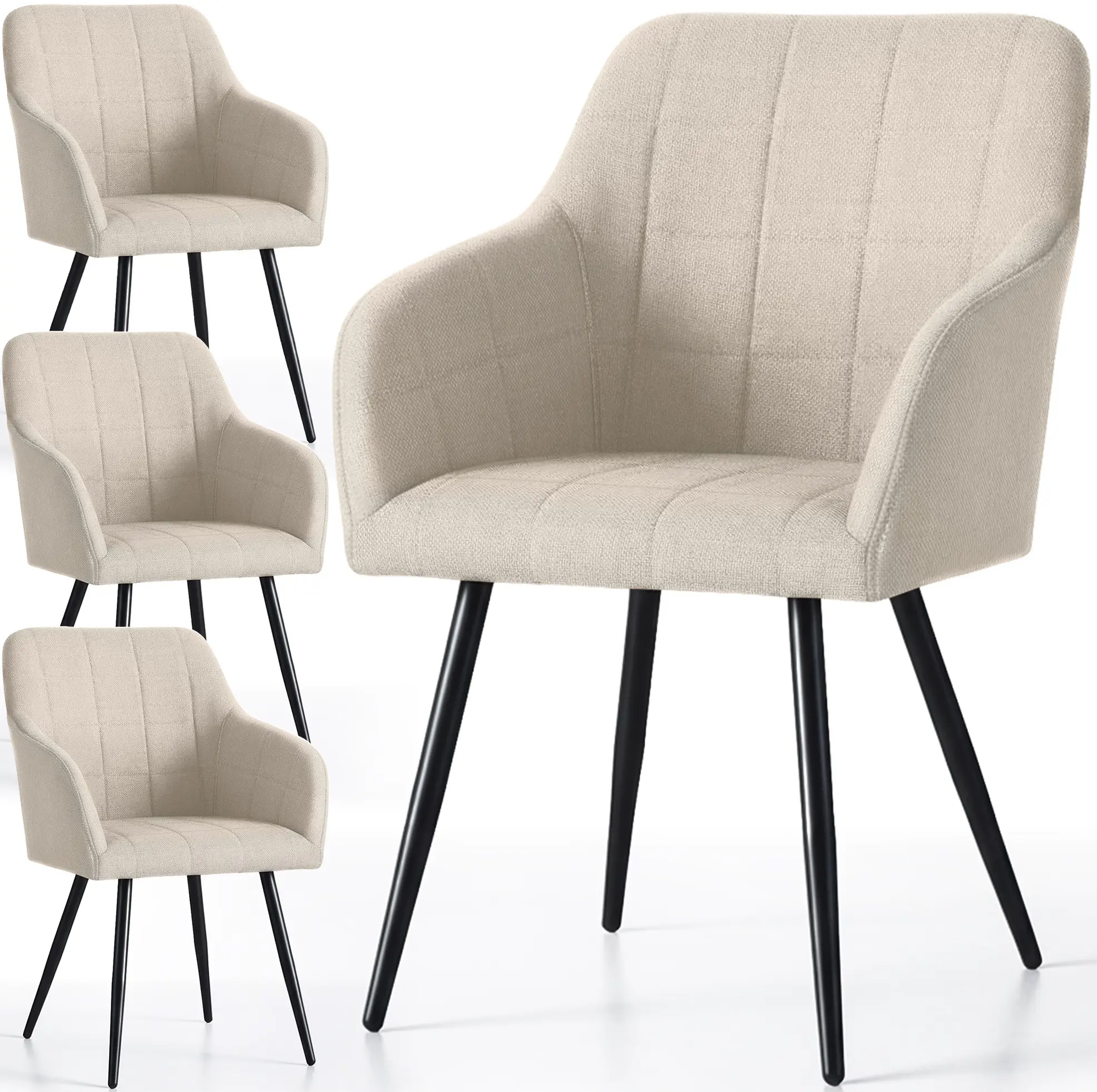 Set scaune Akord Luxano Lumos 4pcs (Beige/Black) - 3