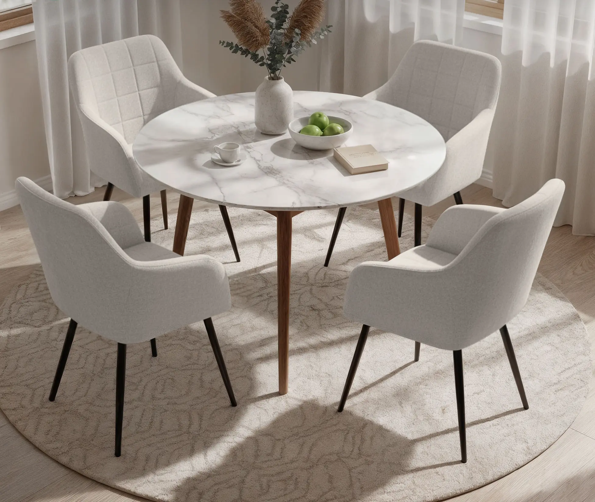 Set scaune Akord Luxano Lumos 4pcs (Cream/Black)