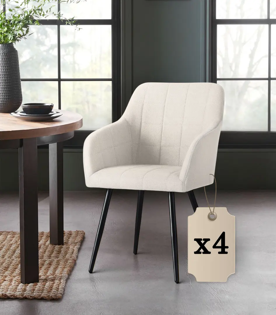 Set scaune Akord Luxano Lumos 4pcs (Cream/Black)